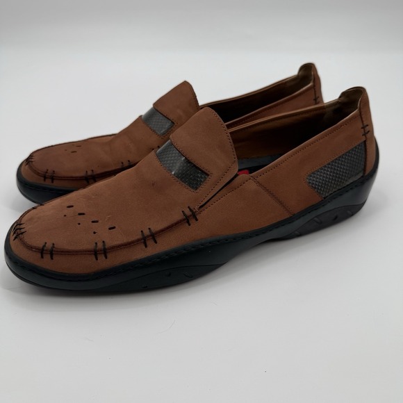 Michael Toschi Mach Loafer Mens 13 Carbonlite Insole Leather Driving Shoe Nubuck - Picture 1 of 9